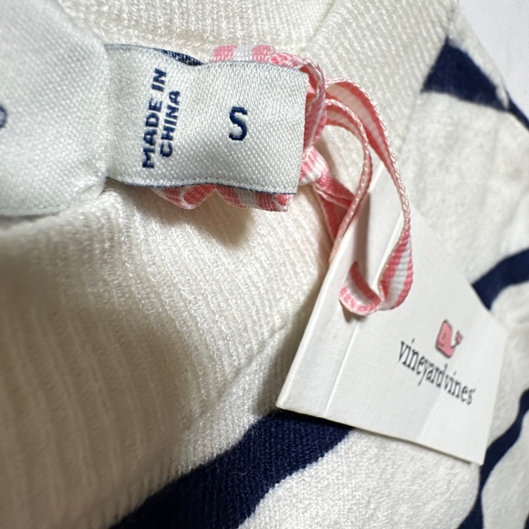 Wool Blend VINEYARD VINES | NWT Stripe Crewneck Patch Pocket Sweater Jumper - Picture 13 of 15